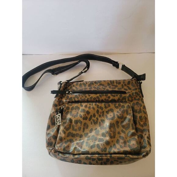 Giani Bernini Women's Brown Leopard Print Adjustable Strap Crossbody Bag - Picture 1 of 8